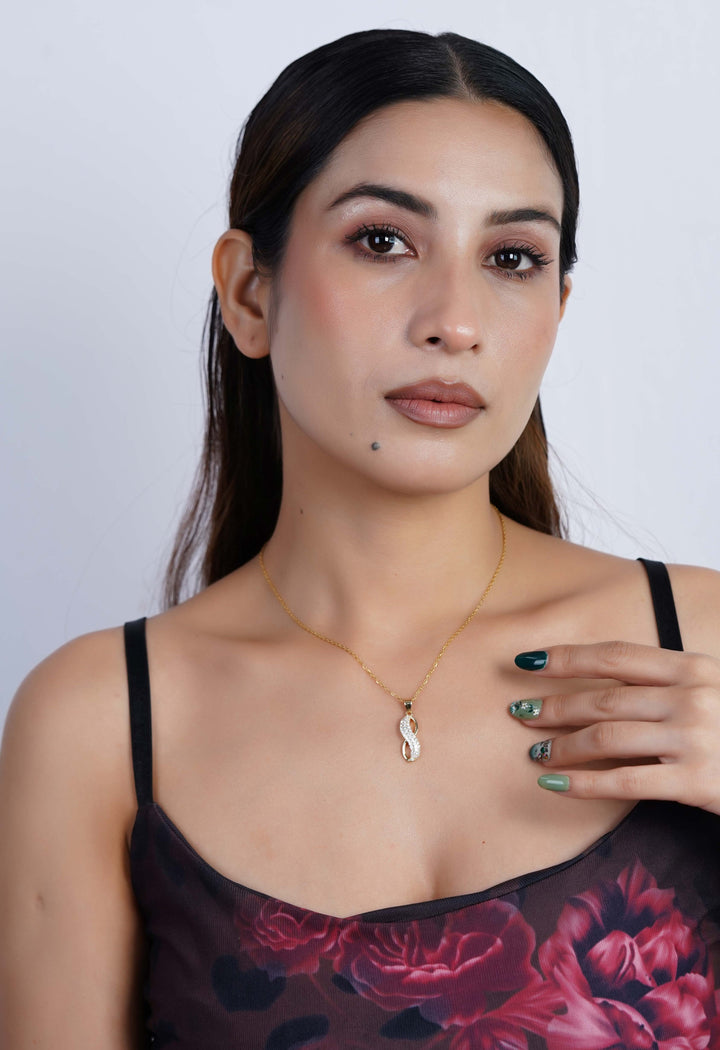 Infinity Gold Diamond Pendant Necklace