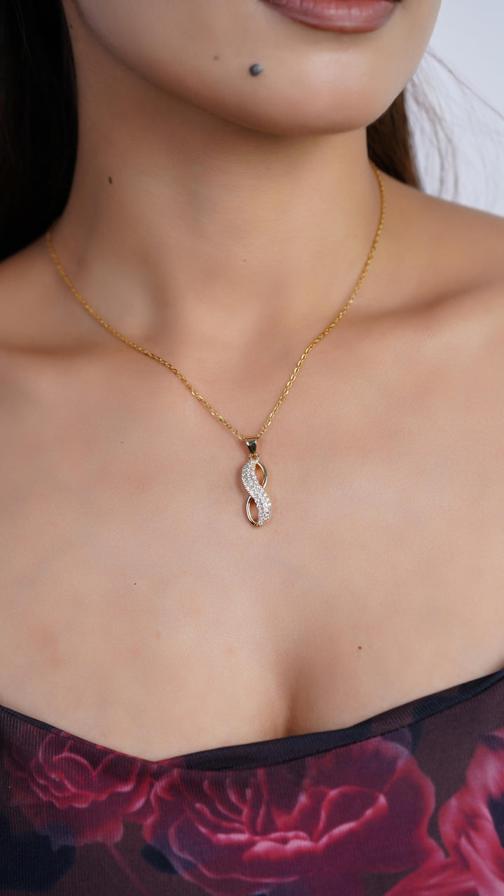 Infinity Gold Diamond Pendant Necklace