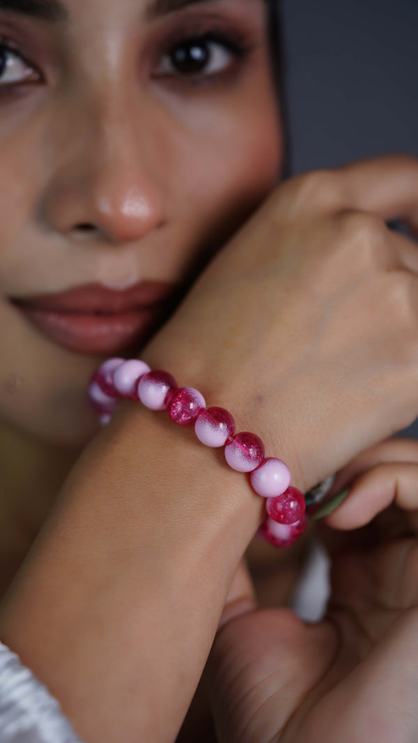 Pink Sunset Beaded Bracelet