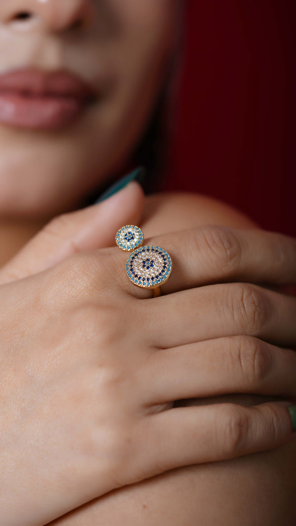 Peacock Diamond Adjustable Ring