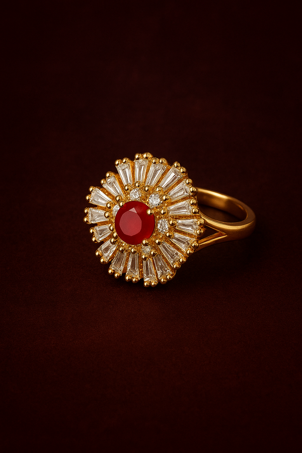 Crimson Radiance Ring Adjustable Ring