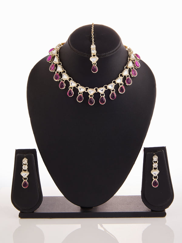 Royal Amethyst Kundan Necklace Set