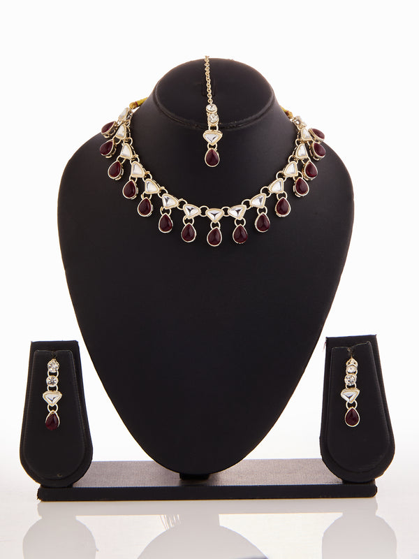Royal Ruby Kundan Necklace Set