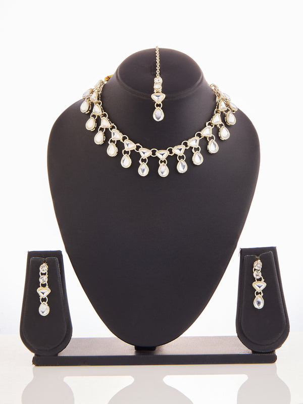 Crystal Shine Kundan Necklace Set