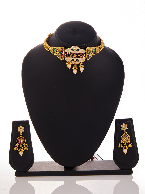 Regal Enamel Kundan Choker Set