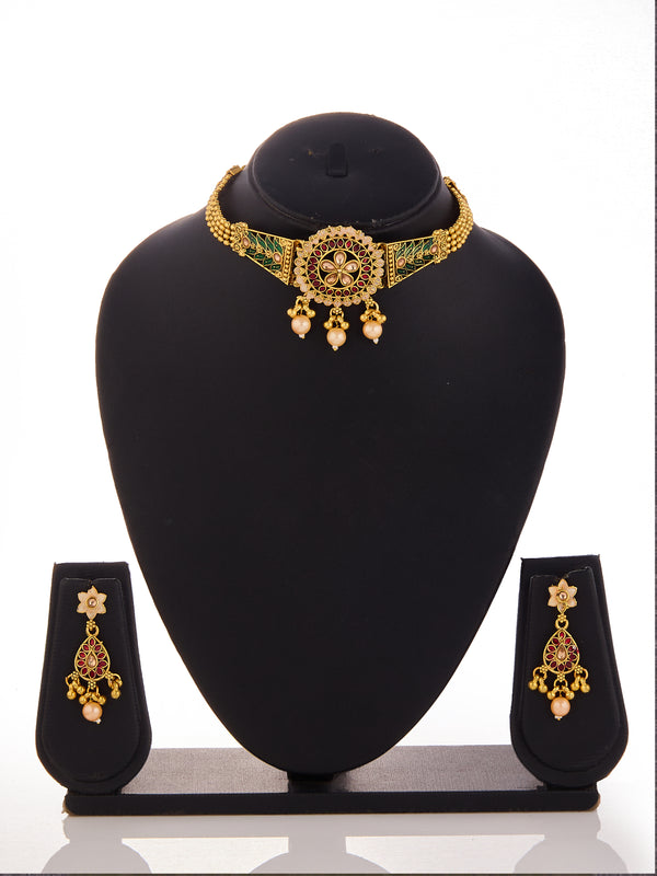 Heritage Blossom Kundan Choker Set