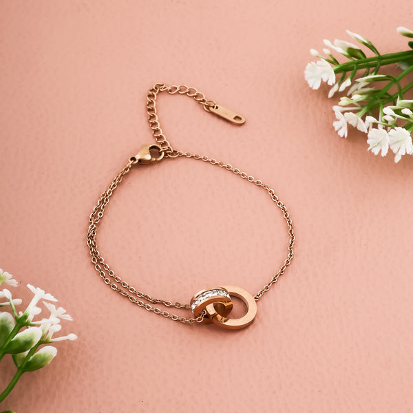 Infinity Rose Gold Circle Bracelet