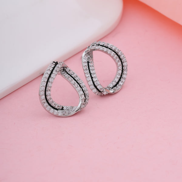 Diamond Twist Stud Earrings