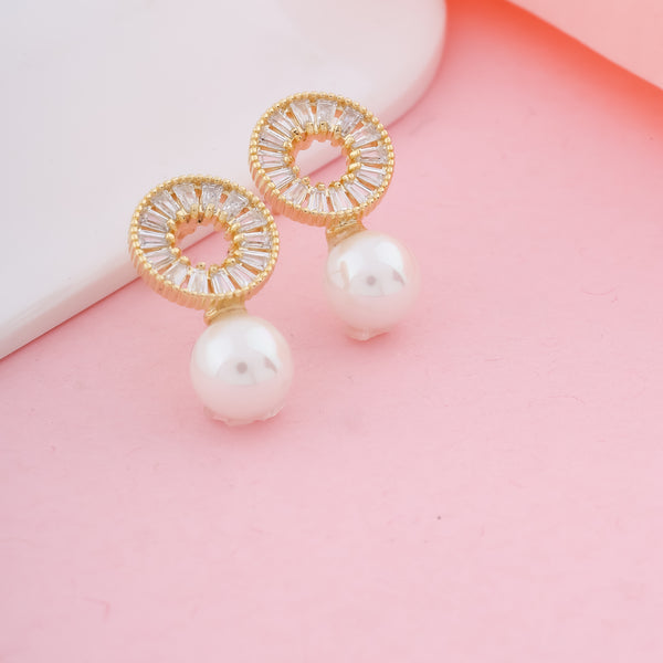 Pearl and Diamond Stud Earrings