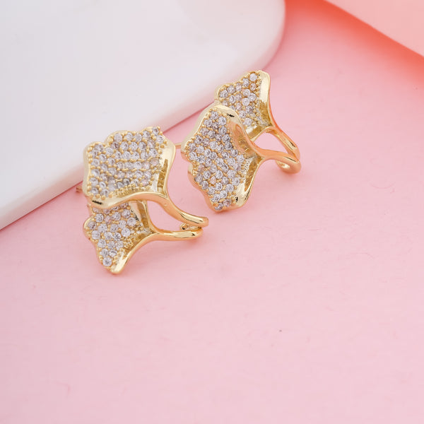 Leaf Diamond Stud Earrings