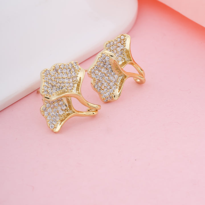 Leaf Diamond Stud Earrings