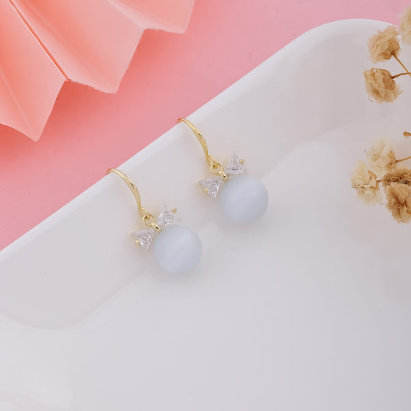 Bow and Pearl Drop Earrings