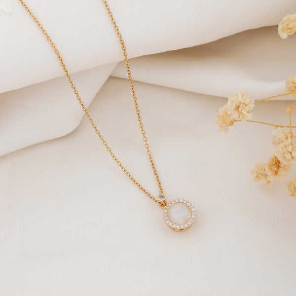 Moonstone Halo Necklace