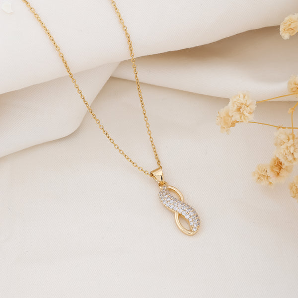 Infinity Gold Diamond Pendant Necklace