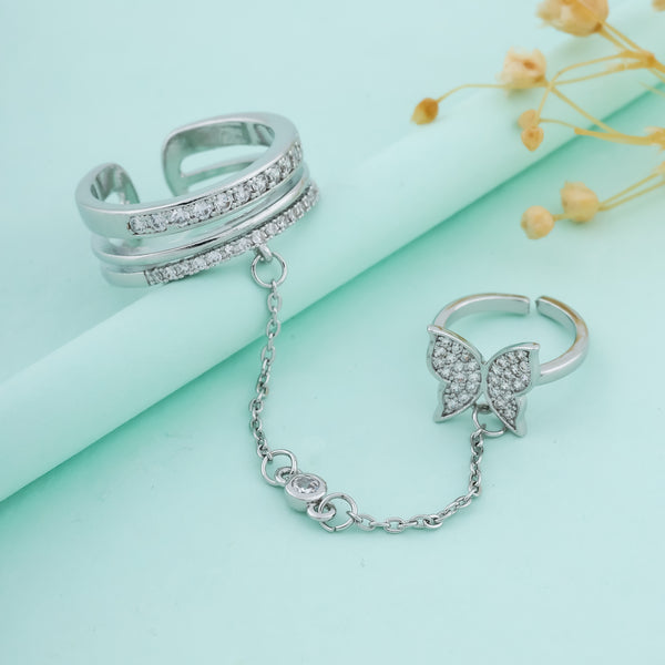 Butterfly Double Adjustable Ring